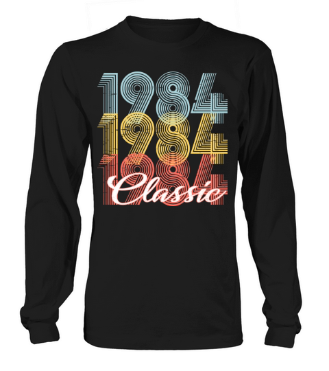 Classic Vintage 37th birthday Shirt Born In 1984 Women's Long Sleeve