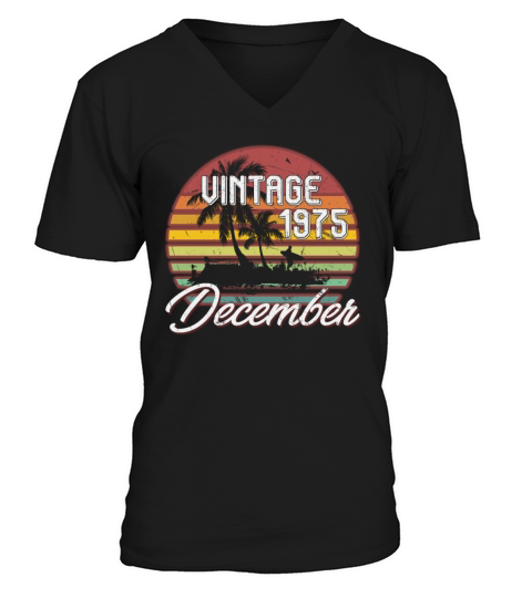 43th Birthday Gifts Retro Vintage December 1975 Men's V-Neck T-shirt