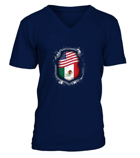 Mexican American Flags Of Mexico And America Gift Men's V-Neck T-shirt