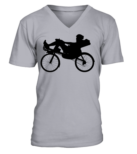 Recumbent Bicycle Bike Cyclist Cycle Biking Men's V-Neck T-shirt