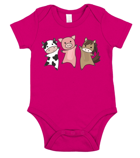 Cow Horse Pig Farm Cute Animals For Kids Short Sleeve Baby One-Piece