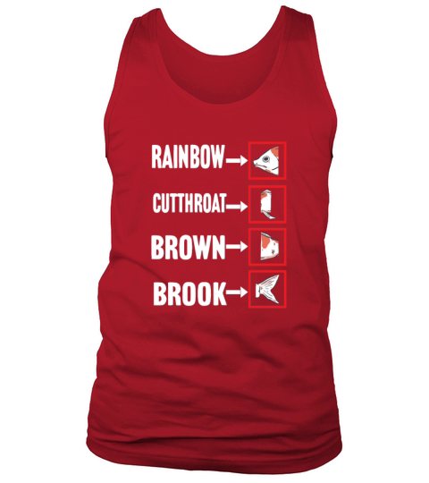Cutthroat Rainbow Brook Brown Trout Fishing Men's Tank Top