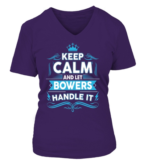 Keep calm BOWERS, BOWERS tshirt V-neck T-Shirt Woman
