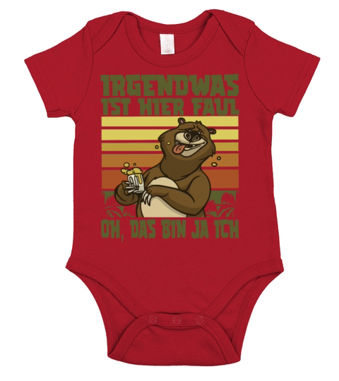 Something is here lazy bear office sloth saying Short Sleeve Baby One-Piece