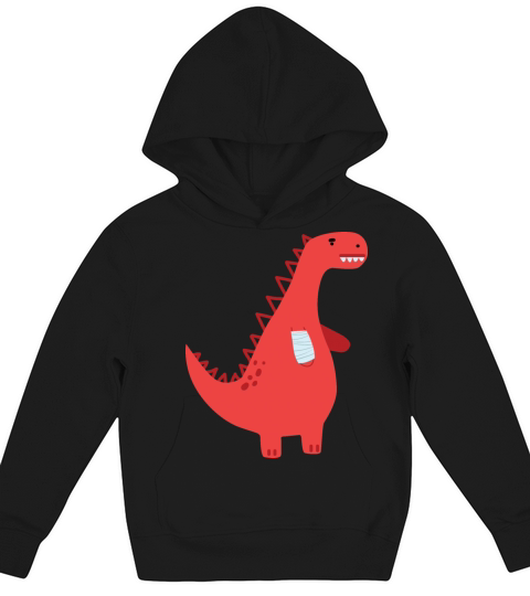 Dinosaur with cast Kids Hoodie
