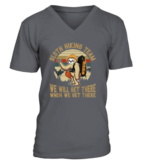 Sloth Hiking Team We Will Get There Funny Vintage Men's V-Neck T-shirt