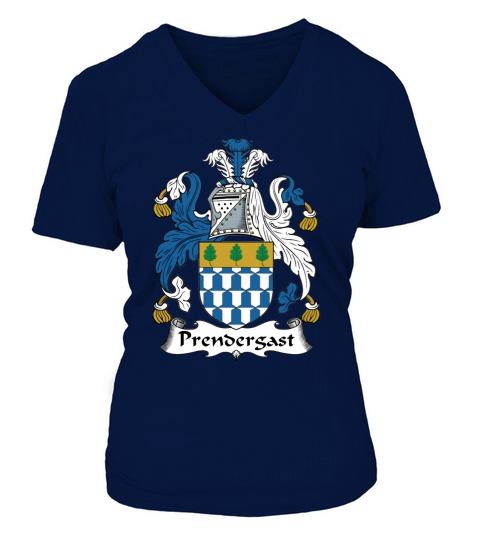 Prendergast Coat of Arms Irish Family Crests V-neck T-Shirt Woman