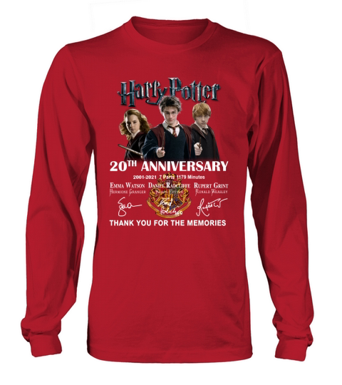 Officical Harry 20th anniversary 2001-2021 thank you for the memories signatures Long sleeved Unisex