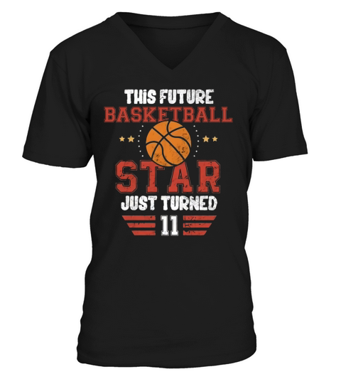 Funny 11th Birthday Basketball Tee Birthday Boy T-Shirt Men's V-Neck T-shirt