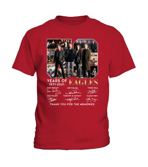50 years of 1971 2021 Eagles signatures thank you for the memories Kids T-Shirt