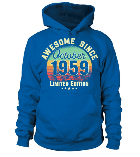 October 1959 62nd Year Old Birthday Gift Retro Men's Hoodie