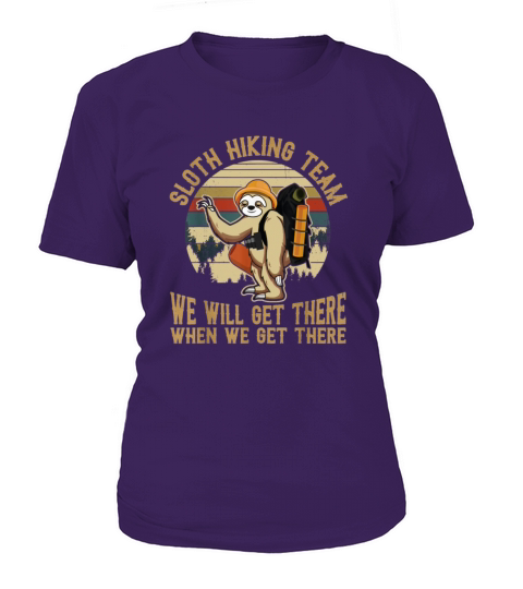 Sloth Hiking Team We Will Get There Funny Vintage Women's T-Shirt