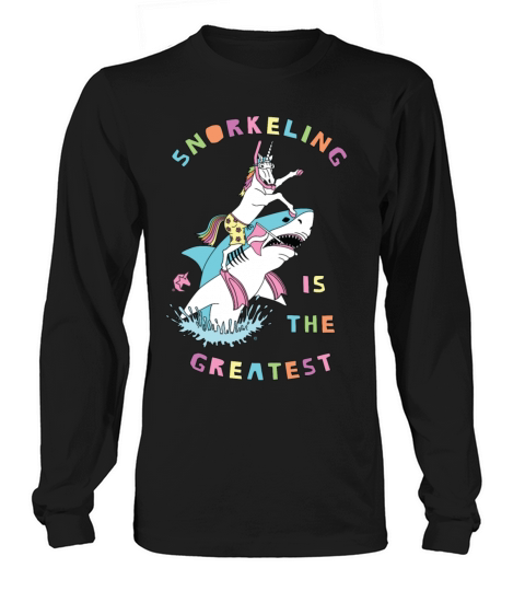 Snorkeling Male Is The Greatest Unicorn On Shark Women's Long Sleeve