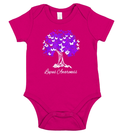 Lupus Awareness T Shirt Tree Hope And Strong Shirt Short Sleeve Baby One-Piece