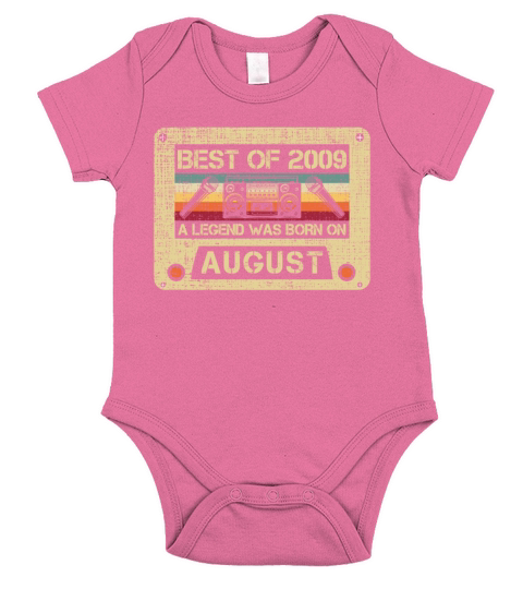 August Twelfth Birthday Vintage Cassette Gift Short Sleeve Baby One-Piece
