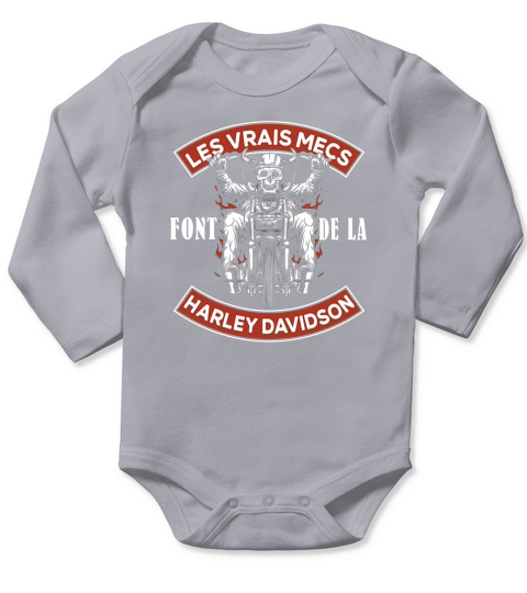 Noir Les Vrais mecs Font de la Harley Davidson Long Sleeve Baby One-Piece