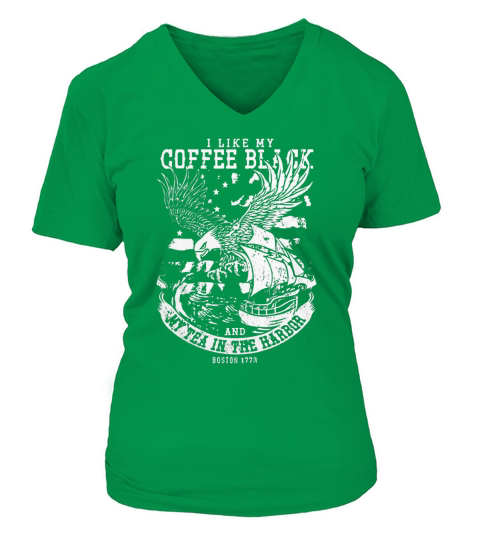 Coffee Black And My Tea In The Harbor V-neck T-Shirt Woman