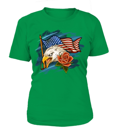 American flag x Bald rose Women's T-Shirt