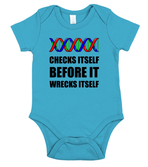 DNA Checks Wrecks Funny Short Sleeve Baby One-Piece