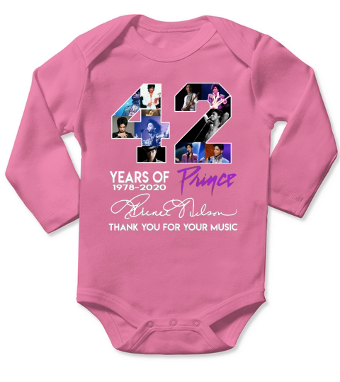 42 years of Prince signature thank you for the memories Long Sleeve Baby One-Piece
