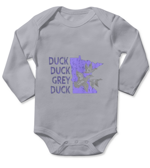 Duck Duck Grey Duck Retro Blue Minnesota Map Long Sleeve Baby One-Piece