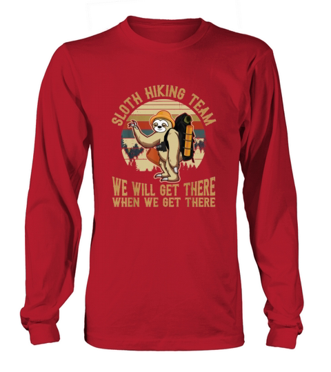 Sloth Hiking Team We Will Get There Funny Vintage Women's Long Sleeve