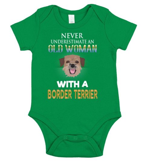 Never Underestimate An Old Woman With A Border Terrier Short Sleeve Baby One-Piece