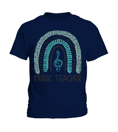 Caring Dedicated Loving Rainbow Music Teacher T-sh Kids T-Shirt