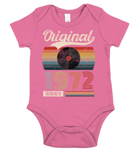 1972 Vintage Birthday Gift Tee Retro Style Short Sleeve Baby One-Piece