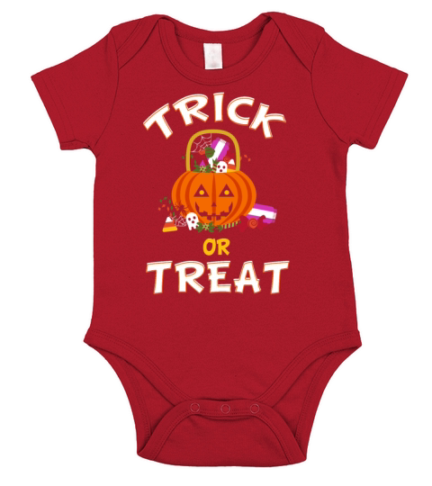 TRICK or TREAT Halloween Short Sleeve Baby One-Piece