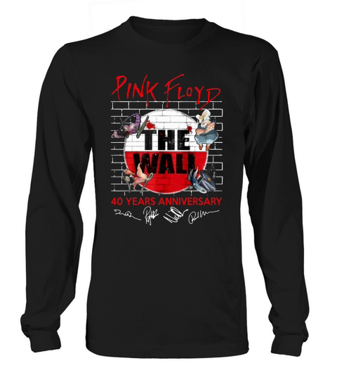 Pink Floyd The Wall 40 Years anniversary signatures shirt Long sleeved Unisex