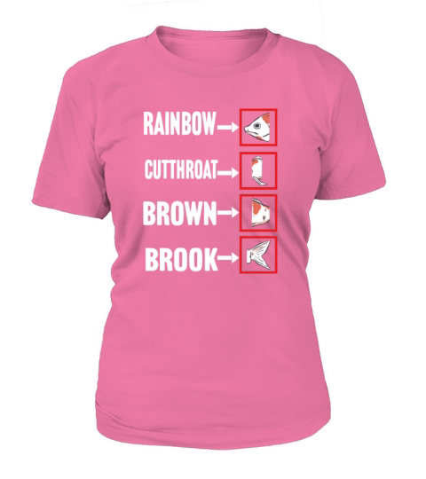 Cutthroat Rainbow Brook Brown Trout Fishing Women's T-Shirt