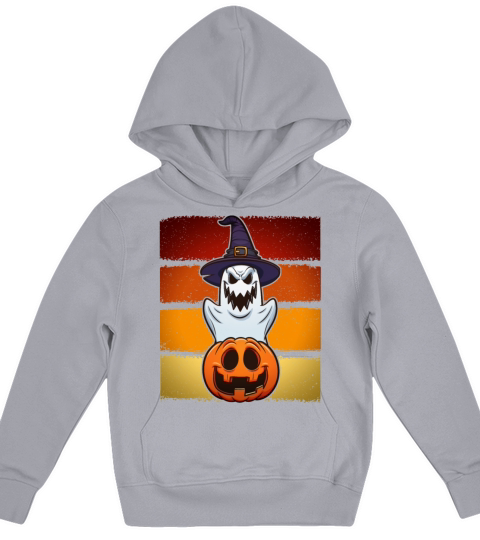 Halloween Ghost Pumpkin Funny vintage Kids Hoodie