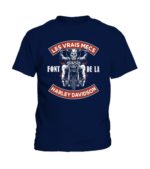Noir Les Vrais mecs Font de la Harley Davidson Kids T-Shirt