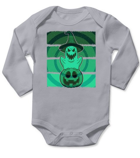 Halloween Ghost Pumpkin Funny horror Long Sleeve Baby One-Piece