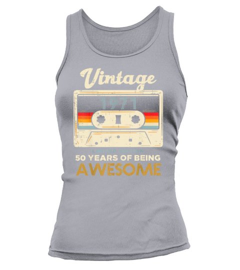 Vintage 1971 Cassette Tape 50 Awesome 50th Birthday Tank top Woman