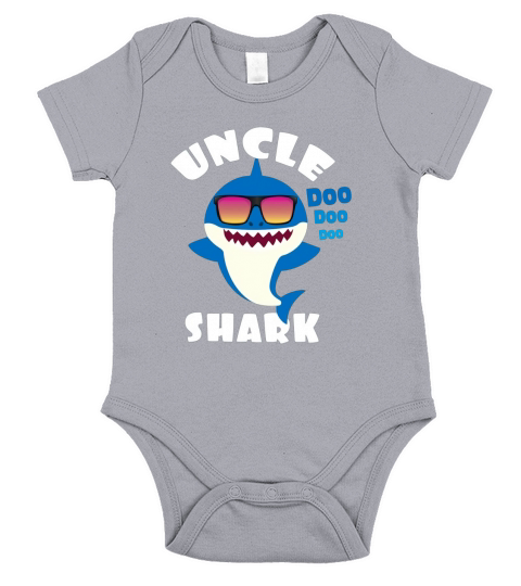 Mens Uncle Shark Gift Cute Baby Shark Short Sleeve Baby One-Piece