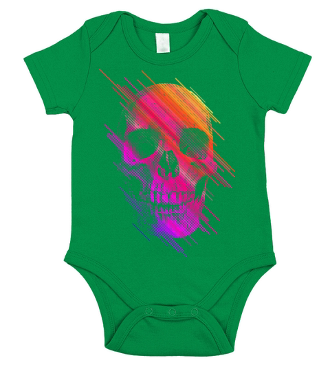 Colorful Skull Short Sleeve Baby One-Piece