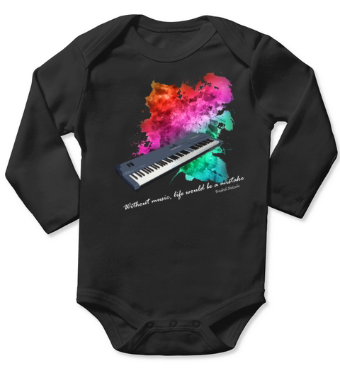 keyboard instrument piano Long Sleeve Baby One-Piece