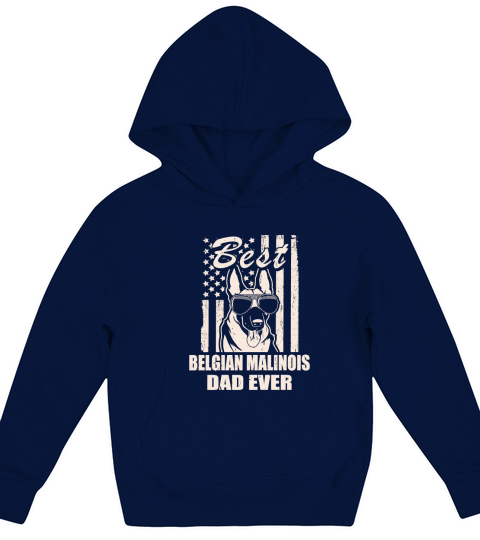 Best Belgian Malinois Dad Ever Vintage Retro flag Dog Dad Kids Hoodie