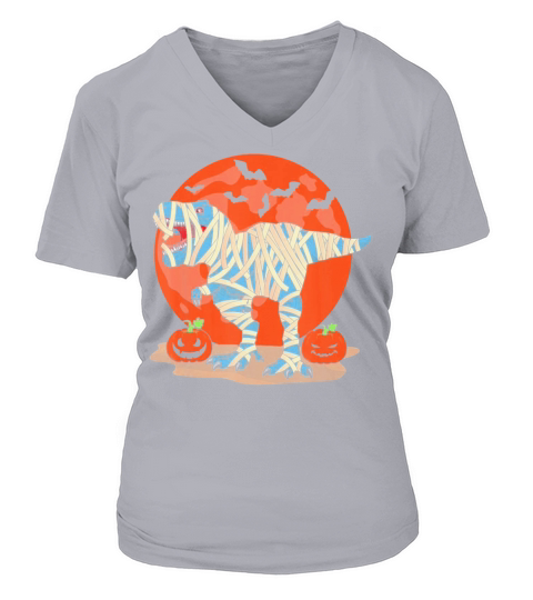 Halloween Dinosaur T rex Mummy Pumpkin Costume Women's V-Neck T-shirt
