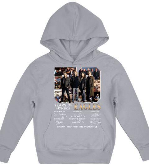 50 years of 1971 2021 Eagles signatures thank you for the memories Kids Hoodie