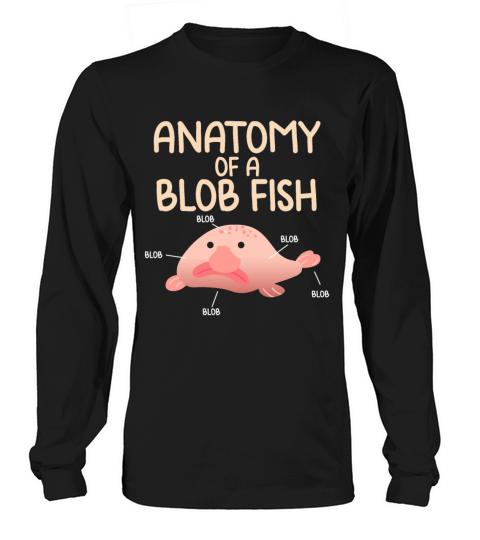 Anatomy of a blob fish pink sea creature present Women's Long Sleeve