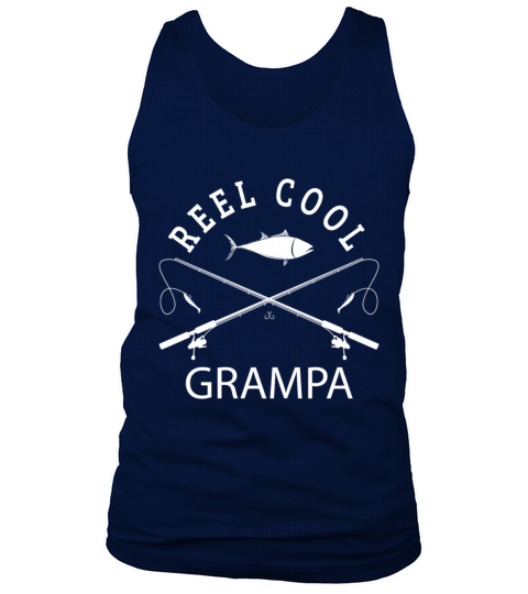 Reel Cool Grampa Grandpa Fisher Funny Fathers Day Men's Tank Top