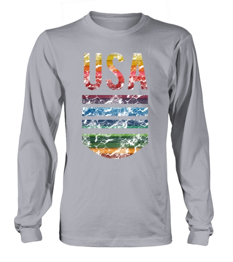 USA Spirit American Pride Rainbow Design Women's Long Sleeve