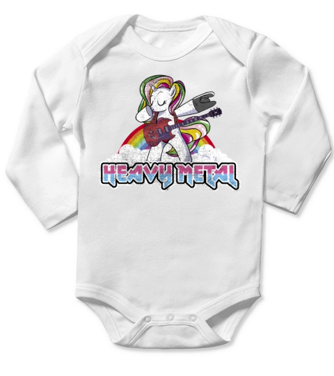 Heavy Metal Festival dabbing unicorn Long Sleeve Baby One-Piece