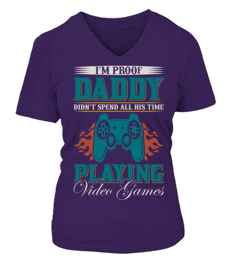Daddy dont spend all time playing games V-neck T-Shirt Woman