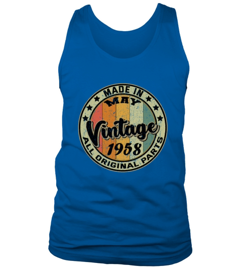Made In May Vintage 1958 All Original Parts Men's Tank Top