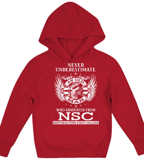 Old Man- Graduated From NSC- Northeastern State College Kids Hoodie