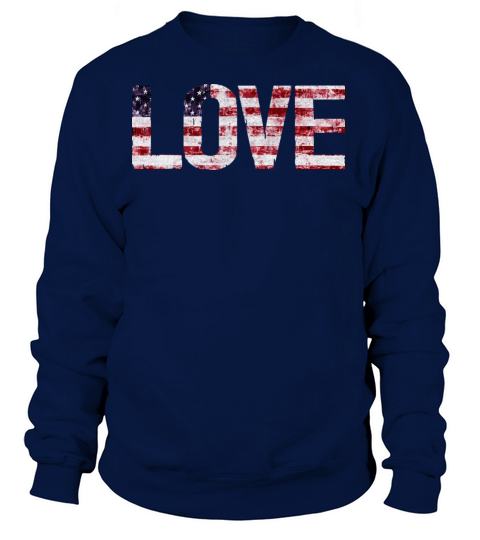 Distressed USA Flag LOVE Women's Sweatshirt